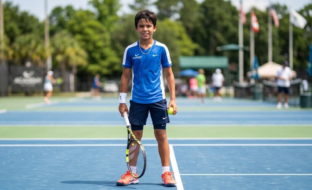 Junior athletes training together at the DJTA tennis courts